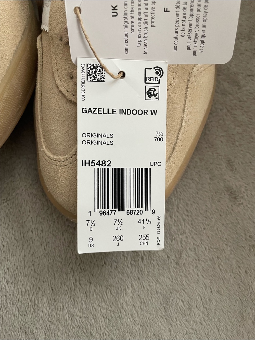 Adidas Gazelle Suede Sneakers - Beige/White Women’s Size 9 NWT - Picture 7 of 11